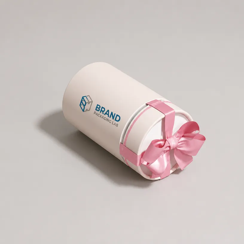 Custom Cylinder Gift Box with Ribbon